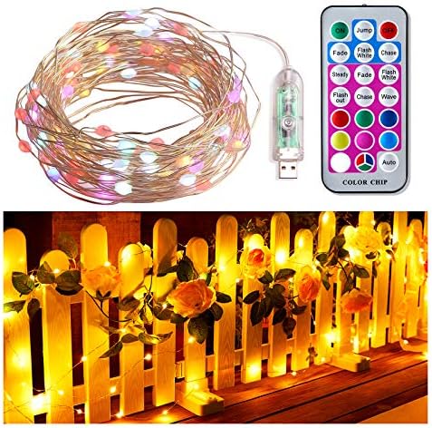Peri dize ışıkları dekoratif dize ışık 12 renkler 50LED uzaktan USB Powered ile değişen peri ışık aydınlatma için doğum günü