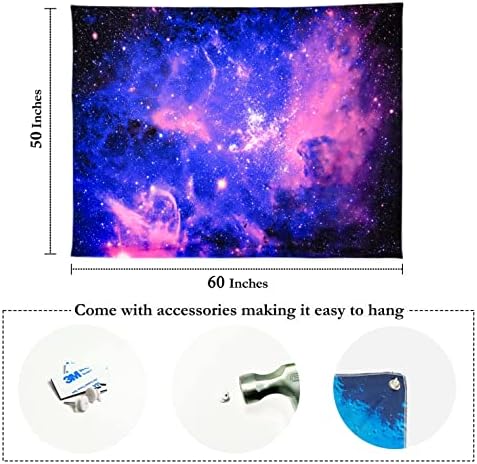 Ralxıon Blacklight Goblen UV Reaktif Uzay Goblen siyah ışık Posterler için Odası Galaxy Goblen yatak odası için Estetik Glow