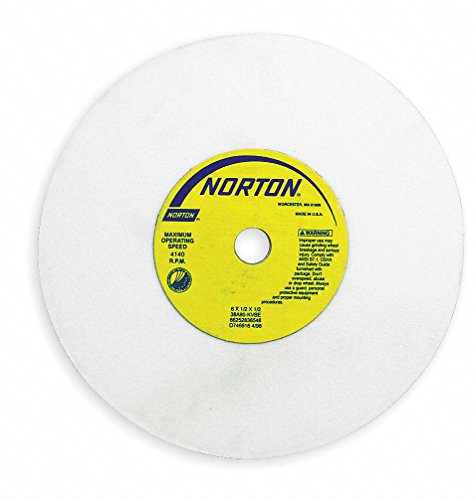 Norton 4 Tip 1 Alüminyum Oksit Düz Taşlama Tekerleği, 1/2 Çardak, 1 Kalın, 60 Kum, 8120 Maks. RPM-pkg. arasında 5