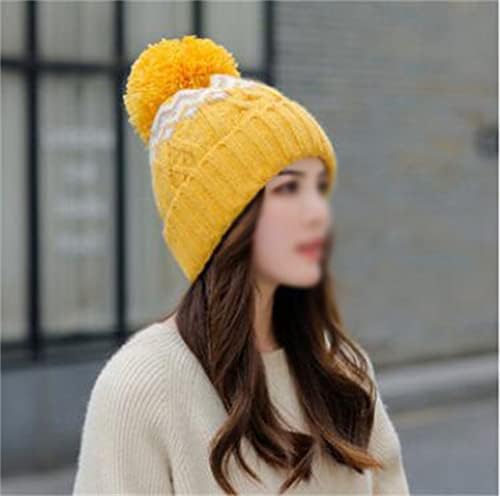 LSDJGDDE Kadın Sonbahar Ve Kış Sevimli Artı Kadife Kalın Sıcak Kış Şapka Örme Şapka Eşarp İki parçalı Takım Elbise (Renk: F,