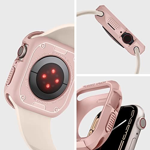 Spıgen Sağlam Zırh Koruyucu Apple Watch Case Serisi ile Uyumlu 7/6/SE / 5 / 4 ( 41mm / 40mm) - Gül Altın
