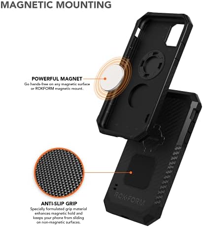 Rokform-Büküm Kilit Montajlı Manyetik iPhone 11 Pro Max Kılıf, Askeri Sınıf Sağlam Cep Telefonu Tutucu Serisi (Siyah)