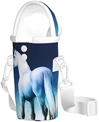 CUTEMAT su şişesi kol tek boynuzlu at pelüş Kupası kol Noel su şişesi taşıyıcı kayış seyahat Kupası kapak ile