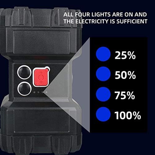 XHP50 LED spot el feneri ile yap-15000 mAh pil güç bankası 4000 Lümen 7 ışıkları modları ile kırmızı mavi uyarı ışığı USB şarj
