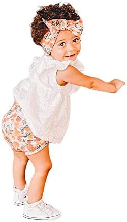 Madjtlqy Toddler Bebek Kız Şort Set Fırfır Kolsuz Üst Kısa Pantolon 2 adet Yaz Giysileri Kıyafetler