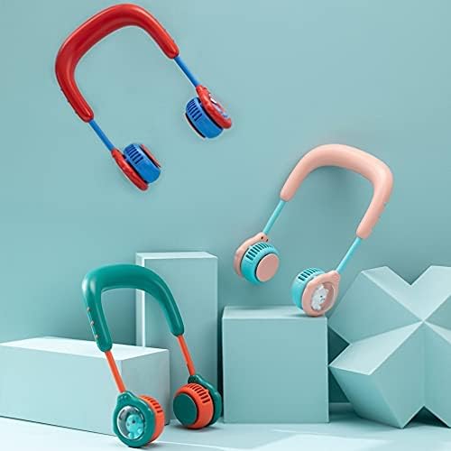 USB Fan Mini Boyun Fanı Açık Taşınabilir Çift Kafa Katlanır El Boyun Fanı Şarj Edilebilir Sessiz Soğutma Fanı (Renk: Yeşil)