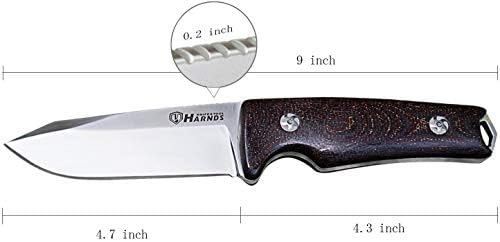 Harnds Thor Hk4005A 9Cr18MoV Çelik Bıçaklı Tatical Sabit Bıçak Bıçağı; Micarta Kolu; Kydex Kılıf