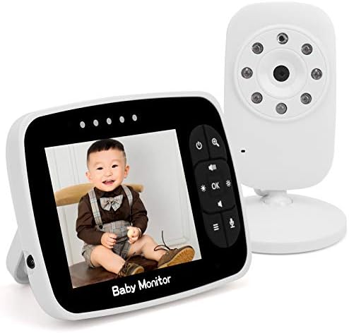 Video Bebek Monitörü, 3.5 İnç Bebek Monitörü 100-240V Kablosuz Bebek Monitörü Bebekle Konuşmak için Bebek Güvenlik Kamerası Kablosuz