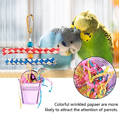 G YİTENG 2 PC Papağan Oyuncaklar Kuş Oyuncaklar Kuş Kafesi Aksesuarları Asılı Salıncak Oyuncaklar Kuş Renk Oyuncaklar Toplayıcılık