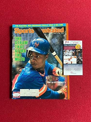 Darryl Strawberry, İmzalı(JSA) SI Dergisi (Vintage) NY Mets - İmzalı MLB Dergileri