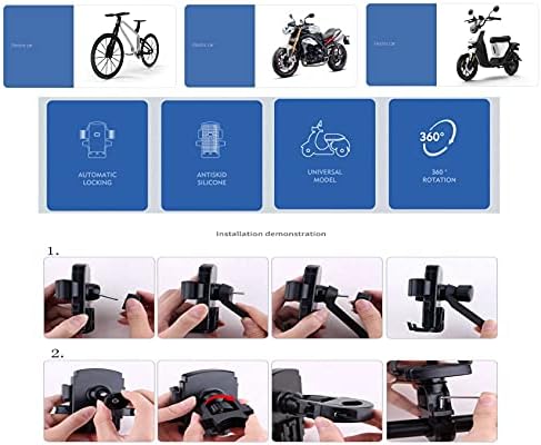CHDFGYY Motosiklet Telefon Dağı Ayarlanabilir Bisiklet telefon tutucu Anti-Shake telefon standı için 4.5-7 inç, telefon Kelepçe