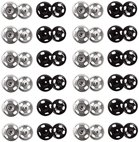 Honbay 120 Takım Metal Sew-on Yapış Düğmeler Basın Çıtçıt Bağlantı Elemanları Dikiş Giyim ve El Sanatları için (10mm, 2 Renk)