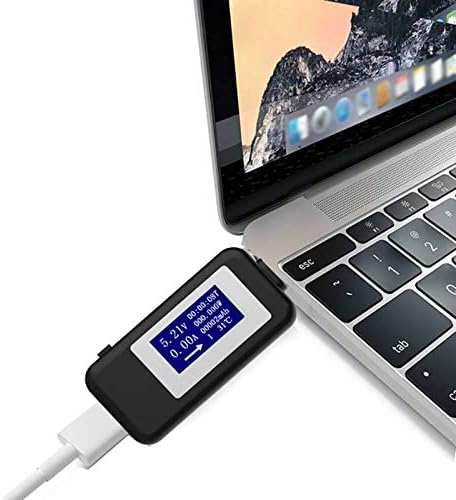 Tip-C USB Metre Cihazı Güç Ölçer USB Multimetre Gerilim ve Akım Test Cihazı Ekran Dijital Multimetre için USB-C Kabloları, Dizüstü
