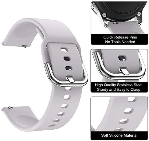 Samsung Galaxy için NotoCity Gizmo Watch Band Yedek Kayış 3 41MM / Vivoactive 3 / Dişli S2 Klasik / Ticwatch 2 / E (gri)