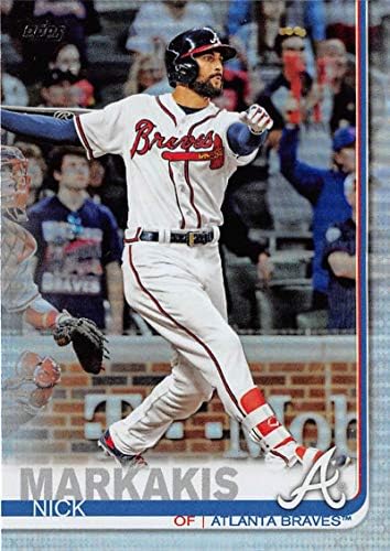 2019 Topps Gökkuşağı Folyo Beyzbol 350 Nick Markakis Atlanta Braves Resmi MLB Ticaret Kartı Topps Tarafından