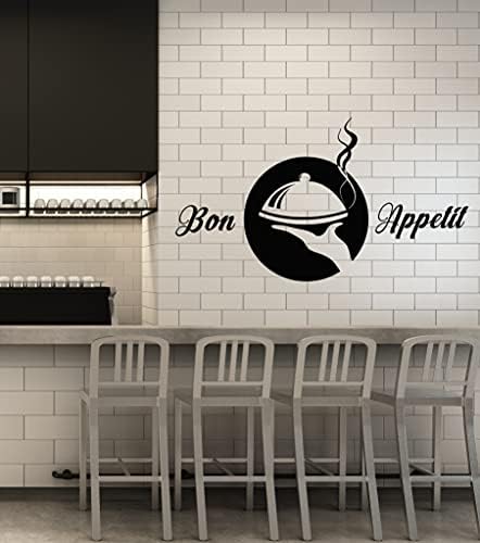 Vinil Duvar Çıkartması Mutfak Bon Appetit Aşçı Şef Alıntı Yemek Odası Çıkartmaları Mural Büyük Dekor (g5997) Siyah