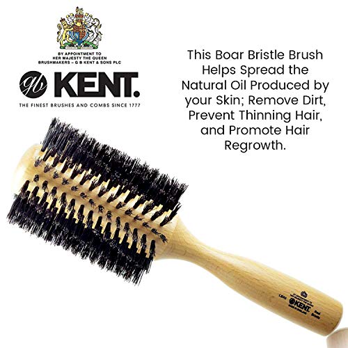 Kent LBR3 Kadınlar için En İyi Saç Fırçaları Fön Makinesi Kayın Ağacından Yapılmış Fırça-Uzun ve Kalın Saçlar için Spiral Radyal