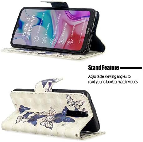 xiaomi Redmi için 8 Cüzdan Kılıf, WVYMX Renkli PU Deri Flip case Kickstand Kapatma Manyetik Kapak Kart Yuvaları ile Kadınlar