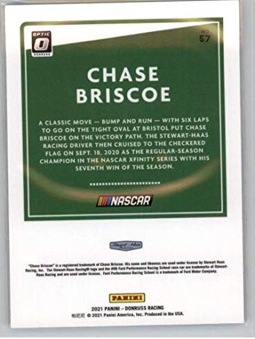 2021 Donruss Optic 57 Chase Briscoe Ford Performansı/Stewart-Haas Yarışı/Ford Resmi NASCAR Ticaret Kartı Ham Halde (Nane Yakınında