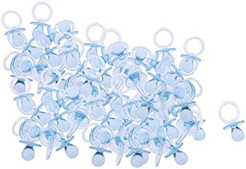 Milageto Paketi 144 Mini Emzikler Charms Bebek Duş Vaftiz Parti Cupcake Küçük Dekorasyon-Mavi