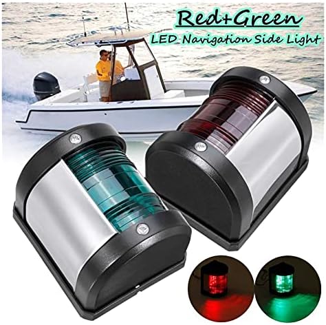 SHANG-JUN 2 Pcs paslanmaz çelik 12 V LED yay navigasyon ışığı Kırmızı yeşil yelken sinyal ışığı için tekne gemi yat uyarı ışığı