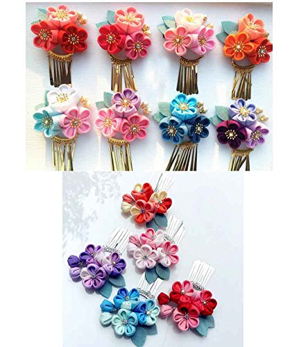 El yapımı Japon Tarzı Zarif Kimono Çiçek Saç Tokası Çiçek [X] 01