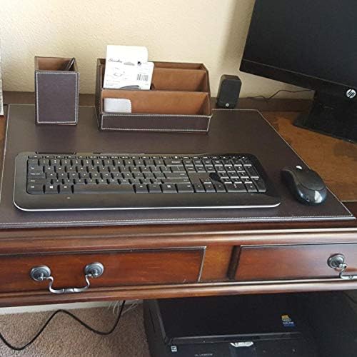 KINGFOM Ultra Pürüzsüz sümen Ofis PU Deri yazı pedi Masası Dosya ataş Çizim ve yazı tahtası Tablet (Brown-A111)