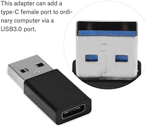 Zarif Kabuk C Tipi Adaptör, Yüksek Hızlı İletim USB'den C Tipi Adaptöre, Veri İletimi için C Tipi Cihazlar (Siyah)