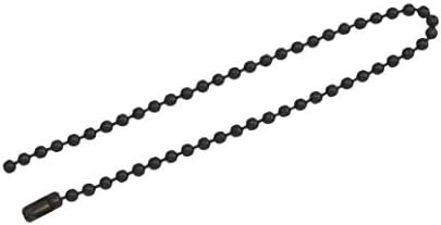 Amanaote Siyah 2mm Çap Top Zincir 150mm Uzunluk Metal Boncuk Zincir Kolye Paketi için 20