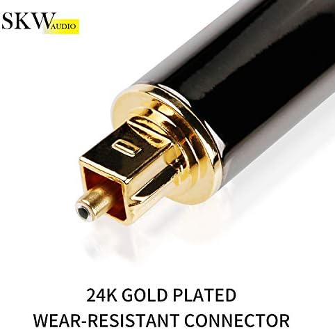 SKW Optik Dijital Ses Kablosu Ev Sineması Fiber Optik Toslink Erkek - Erkek Altın Kaplama Optik Kablolar (S/PDIF) - Metal Konektörler