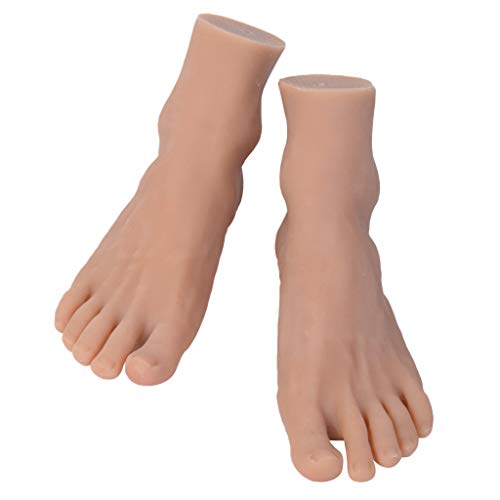 B Blesiya TPE Ayak Manken 1 Çift Yaşam boyutlu Erkek Mankeni Ayak Takı Sandalet Ayakkabı Çorap Ekran Tırnak Sanat Uygulama