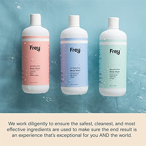 FREYMoisturizing Natural Body Wash-Hindistan Cevizi Yağı, Argan Yağı, Sacha Indi Yağı ve Macadamia Yağı (16 Ons Şişe) (Yasemin/Gül
