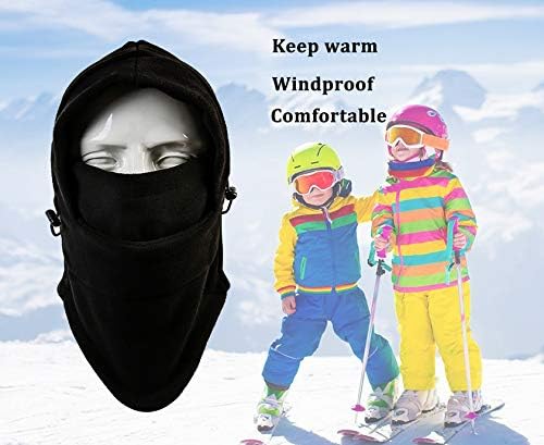YQXCC Çocuklar Kış Şapka Balaclava Kayak Maskesi Rüzgar Geçirmez Sıcak Ayarlanabilir Polar Astar ile Şapka Erkek Kız için