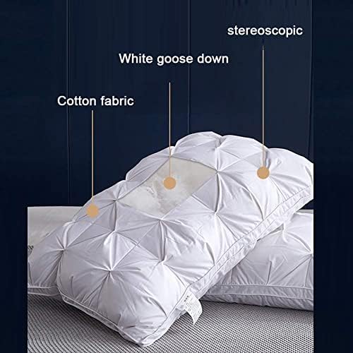 VVPONMEIQS Doğal Kaz Tüyü Tüy Beyaz Yastık Ekler 100 % Mısır Pamuklu Kumaş Kapak Yatak Yastıklar Baş ve Boyun Yüksek Elastik