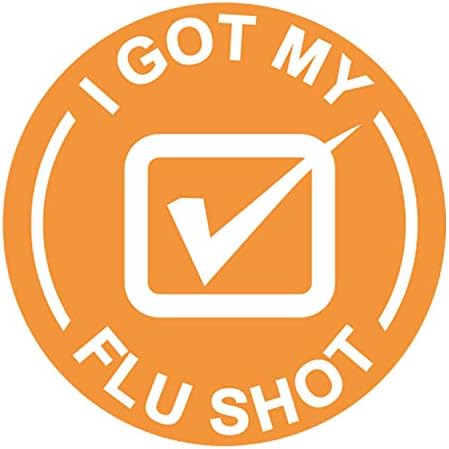 1.5 İnç Turuncu Gripimi Aldım bir Atış Çıkartmaları Su Geçirmez-Grip Sezonu Çıkartmaları 200 Toplam Adheisve Etiketleri