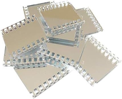 Süper Serin Kreasyonlar Flim Şerit Şekilli İşçiliği Aynaları, 10'lu Set, Birçok Renk, Kırılmaz Akrilik, Beyaz, 20 x 2cm Paket