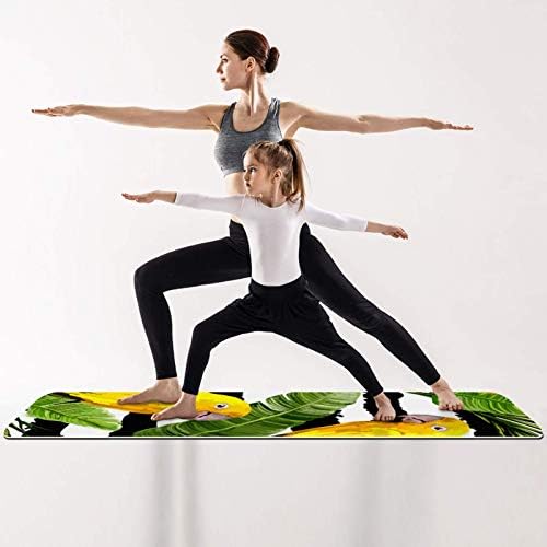 Lenergy Yoga Mat Papağan Şerit Pilates Mat Kaymaz Pro Çevre Dostu TPE Kalın 6mm için Taşıma Çantası ile Spor egzersiz matı Egzersiz