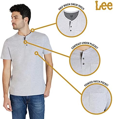 Lee erkek Henley kısa kollu T-Shirt erkekler için