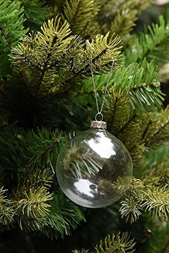 Sparkle Stil 6 X Asılı Temizle Yuvarlak Cam Noel Ağacı Topları Baubles Küreler Süsler, Çapı 8 cm, bahçe Açık Düğün Dekorasyon