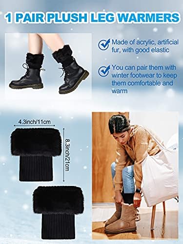 3 Parça Kış Kadın Faux Kürk Bandı bacak ısıtıcıları Bilek Manşetleri Set Kış Tilki Kürklü Bantları kol ısıtıcı Kulaklık Şapka