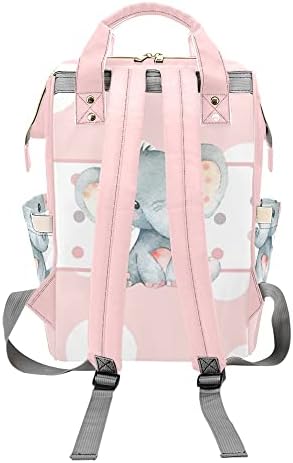 Pembe Fil Kişiselleştirilmiş Anne Çantası Özel Bebek bezi sırt çantası Rahat Sırt Çantası Seyahat Kız Erkek Çocuklar için
