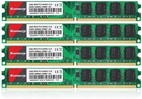 8 GB Kiti (2GBX4) DDR2 800 Udımm RAM, Kuesuny PC2-6400 / PC2-6400U 1.8 V CL6 240 Pin ECC Olmayan Tamponsuz Masaüstü Bellek Modülleri