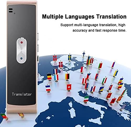 WJCCY Taşınabilir Akıllı Çevirmen Çoklu Dil Iki Yönlü Gerçek Zamanlı Ses Metin Çeviri Cep Cihazı Kablosuz Bluetooth (Renk: Altın)