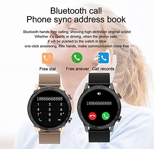 Kadın Erkek için Akıllı Saat, Android ve iOS Telefonlar için Bluetooth Çağrı ile Su Geçirmez Smartwatch, Tam Dokunmatik Renkli