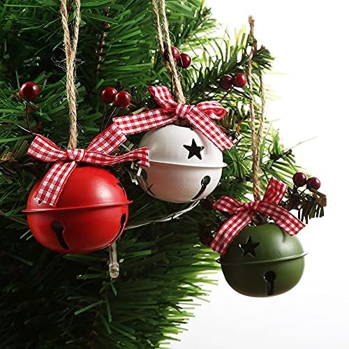 Noel Bells Süsler Noel Jingle Bells Zanaat Bells Yıldız Kesikler Noel Yıldönümü Bells ile Holly Berry için Noel ağaç Dekor(5)