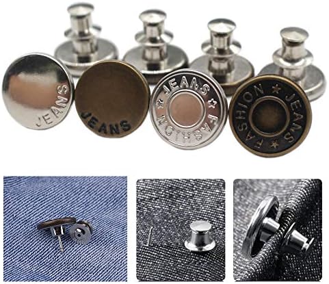 YaHoGa 8 PCS Anında Düğmeler Jean Düğme Pins Yedek Çıkarılabilir Düğme Hiçbir Dikmek Düğmeleri için Pantolon Kot Dikiş El Sanatları