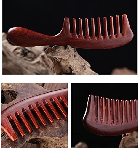 XJAXY Doğal Ahşap Geniş Diş Saç Tarak, Hiçbir Statik Sandal Ağacı Saç Çekme Ahşap Tarak( Gülağacı), saç Tarak Dolaşık Açıcı için