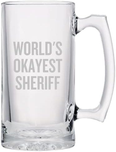 Komik Şerif Hediyesi-Şerif Bira Bardağı - Şerif Hediye Fikri-Dünyanın En İyi Şerifi