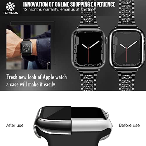 top4cus 38mm Kılıf Apple Watch ile Uyumlu, 38mm Tampon Dahili Temperli Cam Ekran Koruyucu, koruyucu PC Kapak için iWatch Serisi