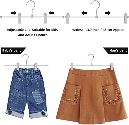 10 Paket Pantolon Askıları ile Klipler Metal Elbise Askıları Etek Askıları Metal Pantolon Klip Askıları için Uzay Tasarrufu Kot